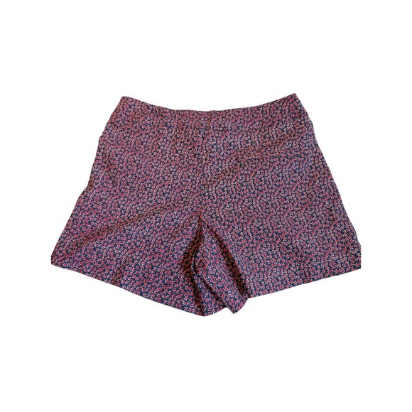 Margaret M Women Blue/Red Floral High Rise Shorts M Medium - Picture 2 of 5